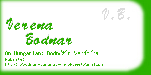 verena bodnar business card